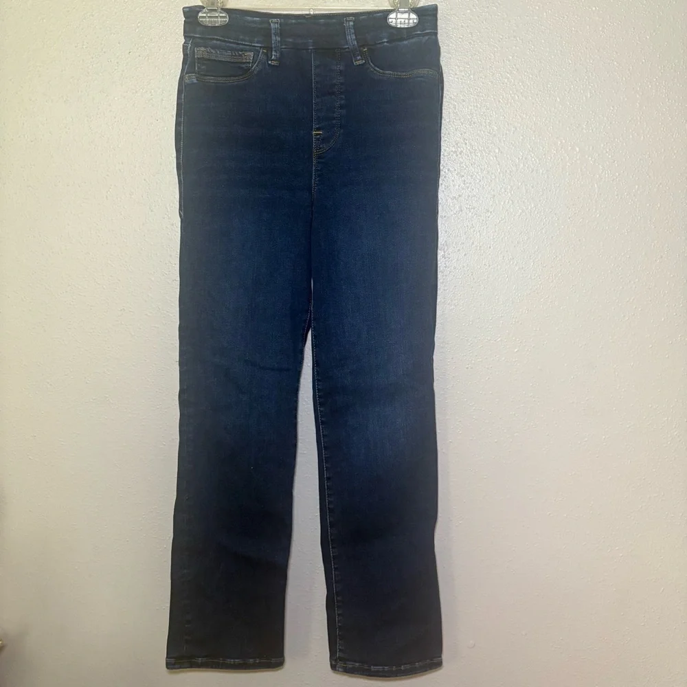 Good American Women's Power Stretch Pull On Straight Jeans Blue Size M - Picture 3 of 10
